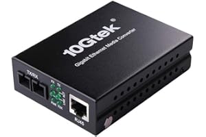 ipolex Gigabit Single-Mode SC Fiber to Ethernet Media Converter, Built-in 1000Base-LX SFP Module, 1310nm, SMF, up to 20-km, Dual SC Fiber to 10/100/1000Base-TX (UTP/STP/Cat5e/Cat6 RJ45) 1-Pack.