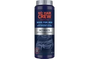 NO HAIR CREW Dry & Fresh Intimpuder för Män 100 g – Mot Svett, Lukt & Skav | Hjälper till att förebygga hudirritation, fukt och lukt. Talkfritt kroppspuder för intimområdet. Långvarig fräschhet.