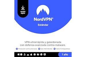 NordVPN Estándar, 10 dispositivos, 1 Año, VPN y Ciberseguridad, Código Digital