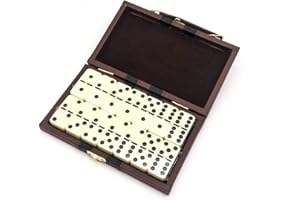 RPARTY Domino Double 6 28 pièces avec Mallette en similicuir Ensemble de table