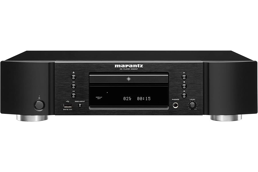 Marantz CD6007 HiFi CD Player, CD Player with CD and CD-R/RW Playback, USB, D/A Converter, Headphone Amplifier with HDAM-SA2, Gold-Plated Outputs, Black