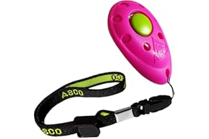 ASCO ASCO-08PA - Clicker per cani e gatti di alta qualità, con cinturino elastico, colore: Rosa