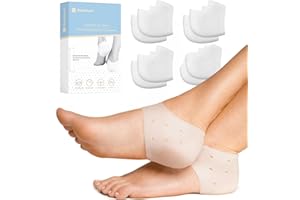 Bodytecni® Protector de Talón y Tobillo | MEGAPACK 8 Unds (4 pares) Taloneras de Silicona para Comodidad y Alivio del Dolor, Fascitis Plantar, Tendinitis Aquiles, Espolón Calcáneo, Antirroces,Ampollas