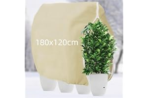 YIMOMOYI Cappuccio Protezione Invernale per Piante, 85g/m² Copertura Piante Inverno , Copri Piante Inverno con Cerniera e Coulisse, Resistente agli Strappi, Protezione Invernale per Piante Grandi (180x120CM)