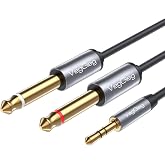 VegGieg 3.5mm to 6.35mm 2*Mono Amfi Enstr&uuml;man AUX Ses Kablosu 1.8 Metre