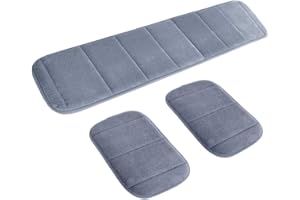 2 set Portatile Computer Polso Gomito Pad, MERYSAN 1Lunga e 2Corta Anti-scivolo Morbido polso resto Braccio Pad, Mouse Tastiera Polso Gomito Supporto Mat per Ufficio Desktop Gaming (Grigio)