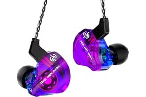 Yinyoo CCZ DC01 Pro Auriculares In Ear,Súper Grave Cuffie con Filo,Potente de Diafragma Compuesto Magnético IEM Auriculares con Cable,Ajuste Profesional en Forma de V In Ear Monitor para Juego,Músico