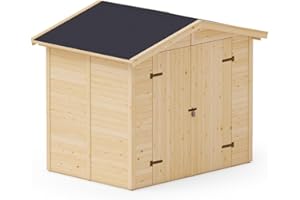 Upyard Cobertizo de Almacenamiento 240x170 cm con Certificación FSC, Caseta de Jardín Exterior - Natural