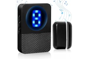 DAYTECH Door Alarm Sensor When Door Opens with Digital Display Door Sensor Alert Chime for Home Business Restaurant Retail Store 1 UK Plug-in Receiver & 1 Magnetic Sensor