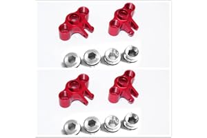 CrazyRacer Alloy Aluminum Front & Rear Axle Carriers Knuckle Arm Red for 1/16 E REVO Summit Slash Rally - 4PCS Set