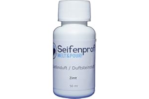 ‎SEIFENPROFIS Seifenprofis 50 ml Seifenduft (Zimt) Duftöl zur Seifenherstellung 100% vegan biologisch Badebomben Kerzenduft Raumduft Seifengießen