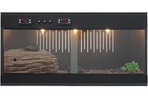 Reptilterrarium, 50 W, 220 V, sköldpaddor, terrarium med E27-lamphållare, 3 brytare, dubbel temperaturkontroll, sköldpadda hu