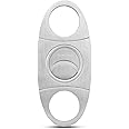 CIGARLOONG Cigar Cutter Stainless Steel Brushed Double Blades Cigar Guillotine