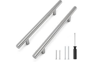 shirylzee 20 Stück Möbelgriffe Silber 96mm Schrankgriffe Küchengriffe Edelstahl Quadrat Griffe mit Schrauben und Schraubendreher für Küchen, Schubladen, Schrank, Möbel