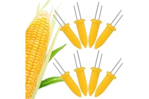 ASYKNM Lot de 8 Brochettes Épis Maïs en Acier Inoxydable avec Poignées, Pour BBQ, Grillades, Pique-niques et Camping, Accessoires de Cuisine Pratiques pour Fruits et Légumes