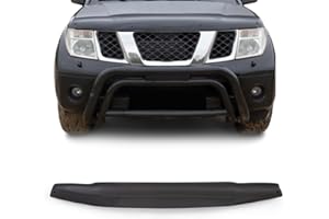 ‎OMAC OMAC Motorhaube Deflektor Insekten Steinschlagschutz kompatibel mit Nissan Navara 2005-15 Dunkel