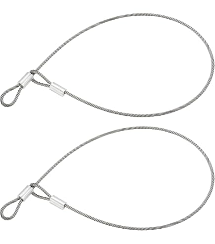 Lot De 4 Câbles De Sécurité En Acier Inoxydable - 50 Cm X 1.5 Mm - Avec œillets Et Mousqueton - Antivol Pour Vélo, Mobilier...