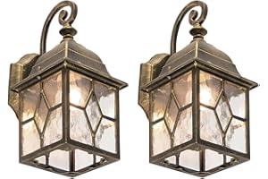 Qazqa rústico Juego de 2 románticos farolillos de pared para exterior bronce - London Aluminio/Vidrio Cuadrada Adecuado para LED Max. 1 x 60 Watt