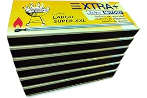 ACAN Tradineur - Confezione da 6 scatole di fiammiferi super lunghi XXL, 300 fiammiferi totali di sicurezza super lunghi per cucine, barbecue, caminetti, stufe (17 cm)