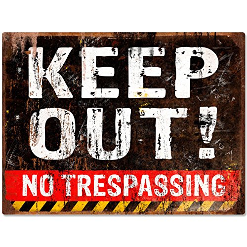 Sehaz Artworks Home Decor Items | Room Decor | Wall Decor | living Room Decorative Items | KeepOut' Rust Looks Wall Sign for Wall Decoration Tin Sign (MDF, 30 cm x 20 cm x 0.3 cm)