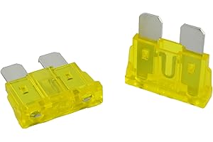 SeKi 5 szt. Standard ATO bezpiecznik płaski 20 A żółty; bezpiecznik samochodowy 19 mm płaski 32 V/DC