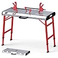 GYMAX Établi de Travail Pliable, Table de Travail Bricolage, Hauteur