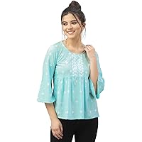 SIRIL Women's Diva Slub Regular Fit Dyed Top