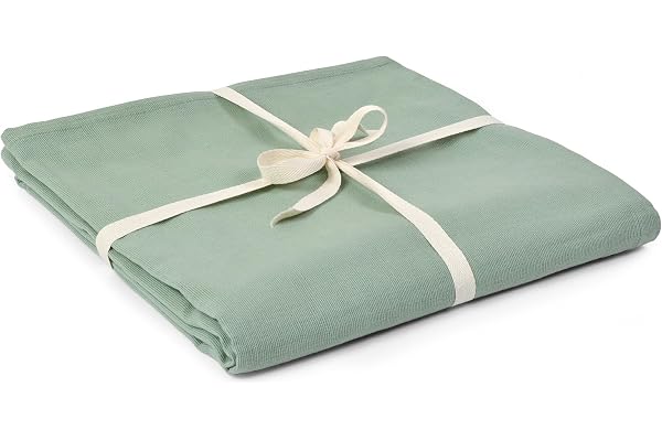 Yogastudio yogamatta i ekologisk bomull – 142 x 205 cm meditationsfilt, GOTS-certifierad, kompakt, lätt att bära. Yoga Essentials (salvia