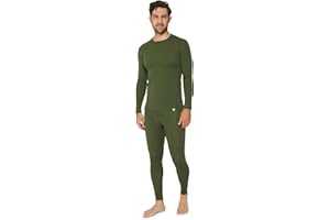 DANISH ENDURANCE Conjunto de Lana Merina para Hombre, Camiseta y Pantalon, Capa Base Premium