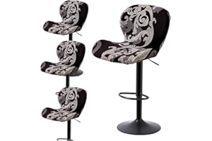 XGANGM Elastizzato Copri Sedie Bar-Fodere Sgabello Bar con Coprisgabelli Cucina con Schienale 4 Pezzi Fodere Coprisedia Elasticizzati Curvo Copertura per Sgabello Alto per Bar Bancone,#13,4PCS