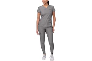 ADAR UNIFORMS Adar Pro Movement Booster Scrub Set for Women - Sweetheart V-Neck Scrub Top & Yoga Jogger Scrub Pants