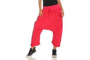 MALITO MORE THAN FASHION Malito Mujer Harem Pantalones Lino Pantalones Bloomers Capri Colores Lisos 6285