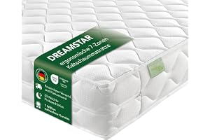 DREAMSTAR Ergo Flex Duo I ortopedisk 7-zons kallskummadrass I 16 cm hög I Oeko-Tex certifierad I Hårdhetsgrad 2 och 3 I 140 x