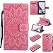 Produktbild LG G4 hülle,LG G4 Handyhülle,LG G4 Leder Wallet Tasche Brieftasche Schutzhülle ,Lonchee Sonnenblumen geprägten Muster Design Hochwertige PU Leder Folio Tasche Case Hülle im Bookstyle mit Standfunktion Kredit Kartenfächer (rosa)