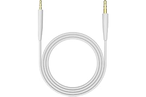 TOEASOR Ersatz-Audiokabel, kompatibel mit Bose 700 QuietComfort QC45 QC35II QC35 QC25 Noise Cancelling Kopfhörern, SoundTrue Soundlink On-Ear 2 OE2 OE2i Kopfhörer, Aux-Kabel (kein Mikrofon) (weiß)