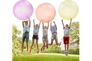 GINKAGO 3 Pieces Bubble Ball XXL Giant Water Ball Inflatable Water Bombs Reusable Water Balloons Large Transparent Splash Ball Garden Toy Children Outdoor Water Toy Adults