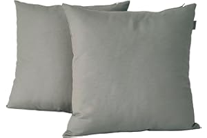 DiseLio 2 Fundas de Cojín Algodón 45 x 45 cm Color Gris Perla, Hecho en España. Cojines Decorativos Color Liso para decoración de la casa (L-C-45x45 Gris per)