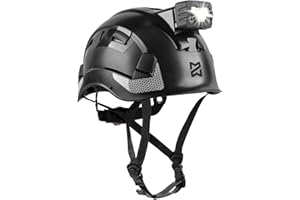 ‎HEARMOR HEARMOR Höhenarbeiten Industriehelm Erwachsene Bauhelm LED-Kopflampe inklusive ABS Schutzhelm Zertifizierung EN12492 Bestanden EN397 Stoßdämpfung und Eindringfestigkeit Test
