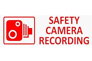 ‎PLATINUM PLACE Platinum Place Aufkleber mit der Aufschrift „Safety Camera Recording“, Rot, transparent, 30 x 87 mm, für Fahrzeuge, zur Abschreckung, 5 Stück