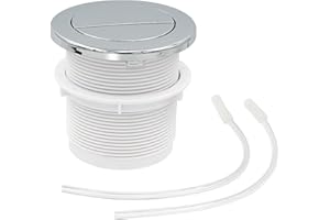 Apragaz Toilet Flush Buttons Replacement, Universal Dual Flush Toilet Push Button, Air Round Push Button for Cistern Toilet Pneumatic(72mm- Chrome)