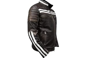 Jorde Calf Men’s Vintage Cafe Racer Retro 2 | Black Retro Moto Distressed Genuine Leather Jacket| Vintage Style Motorcycle Black Jacket