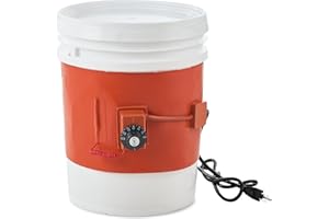 VEVOR Riscaldatore per fusti in metallo, 800 W, Cintura riscaldante da 5 galloni, Larghezza 200 mm, Termostato regolabile 30°C-150°C, Cintura riscaldante per fusti per grasso al silicone, Arancione