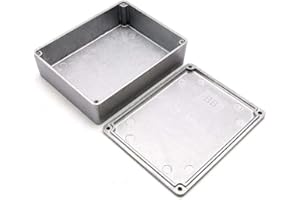 Caja De Proyecto Be-Tool - Caja Eléctrica Impermeable De Aluminio Fundido A Presión, Ideal Para Uso En Exterior. Incluye Conexión Completa Con Conector, Color Plateado