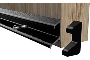 LOWENERGIE Stormguard Double Fin Door Rain Deflector Seal Water Weather Bar Drip Board UPVC Timber 914mm (Black)