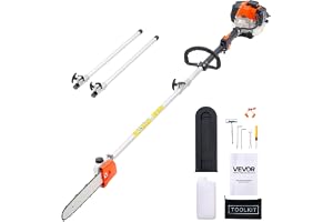 VEVOR 25cc 2-takts axel gasskärare 30,5 cm skärstång kedjeslipmaskin batteridriven häcksax med 650 ml förlängningsbar 2,12 m