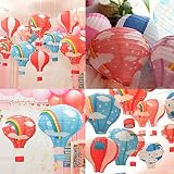 aerwo Rainbow Hot Air Ballon Papier Laterne für Geburtstag Party Hochzeit Dusche Decor, hellrosa, 1 Stpck - 3