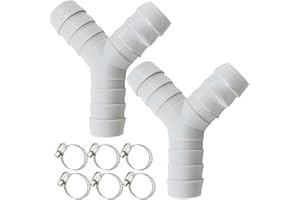 TAECHALINGO 2 stück 2-Wege Y-Verteilerstück,Y-Schlauchverbinder Ablaufschlauch Hitzebeständig,Y Verteiler,Y-Verteiler Zulaufschlauch Waschmaschine Geschirrspüler für Geschirrspüler und Waschmaschinen