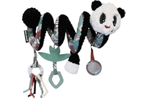 LES DÉGLINGOS LES DEGLINGOS - Spirale d’activités Rototos le panda - jouet d’éveil pour bébé avec activités sonores et tactiles - 1 pièce - Noir&Blanc - 40cm déployé