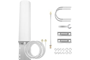 SIKKEBY Antenna 4G LTE per esterni, antenna 4G/3G LTE con doppia spina SMA, con spina ST-9 per Router Home Wireless Hotspot Telefono Segnale Boost