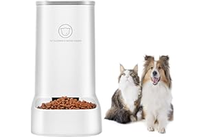 CXAFQ Automatyczny podajnik dla zwierząt domowych koty psy i karmnik 3,8 L, Zdejmowana konstrukcja, łatwa do czyszczenia, Zajmuje powierzchnię 0,045 metrów kwadratowych, Biały